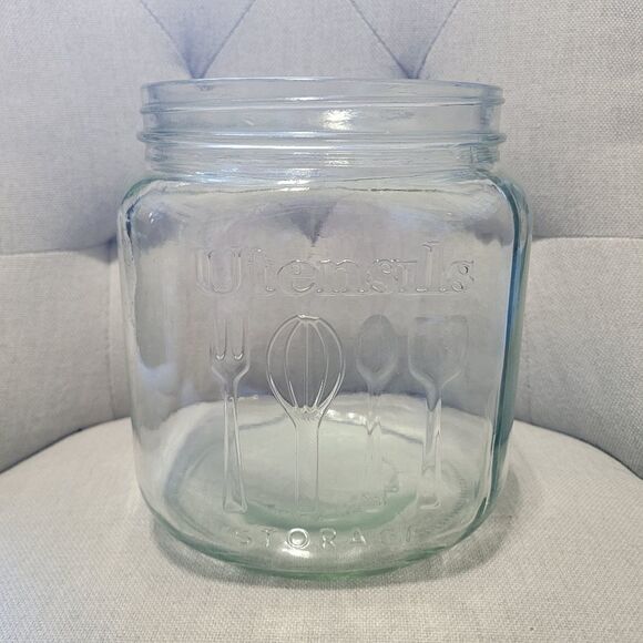 Glass embossed utensil holder - Picture 2 of 5